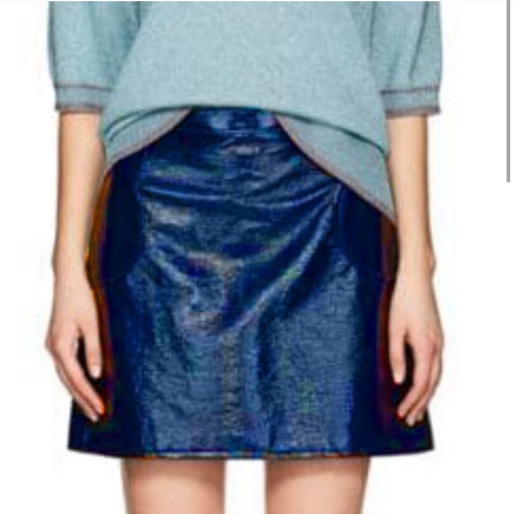 MARC JACOBS Metallic Utility Oxford Mini Skirt 2